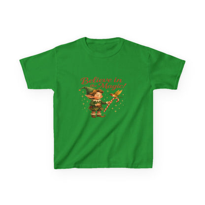 Believe in the Magic Elf & Dino Christmas Kids Tee