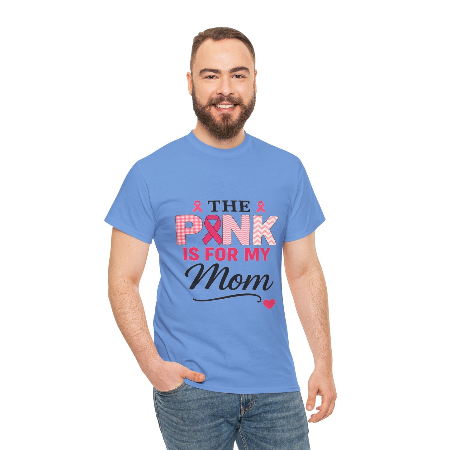 Mom's Strength: Pink Ribbon Breast Cancer Awareness Tee