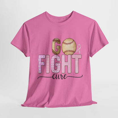 Go Fight Cure Baseball Pink Ribbon Awareness Tee