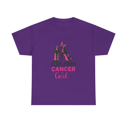 Crush Cancer Girl Tee: High Heels, Pink Ribbon, Hope