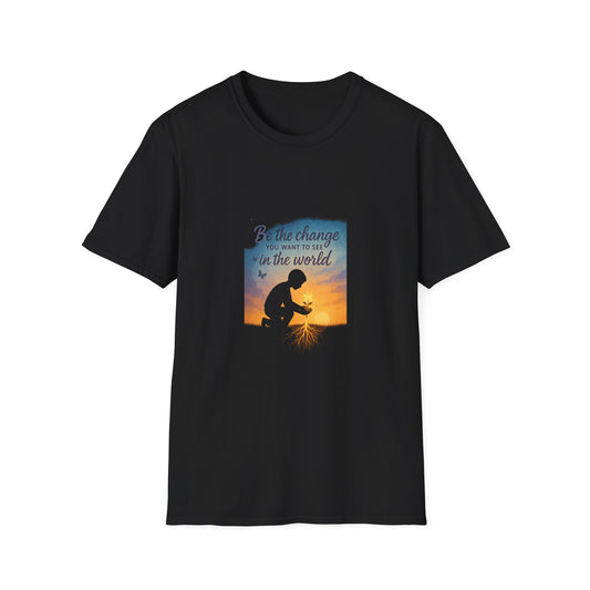 Inspirational Unisex T-Shirt - "Be the Change" - Motivational Tee for Everyday Wear, Gift for Activists, Comfortable and Stylish