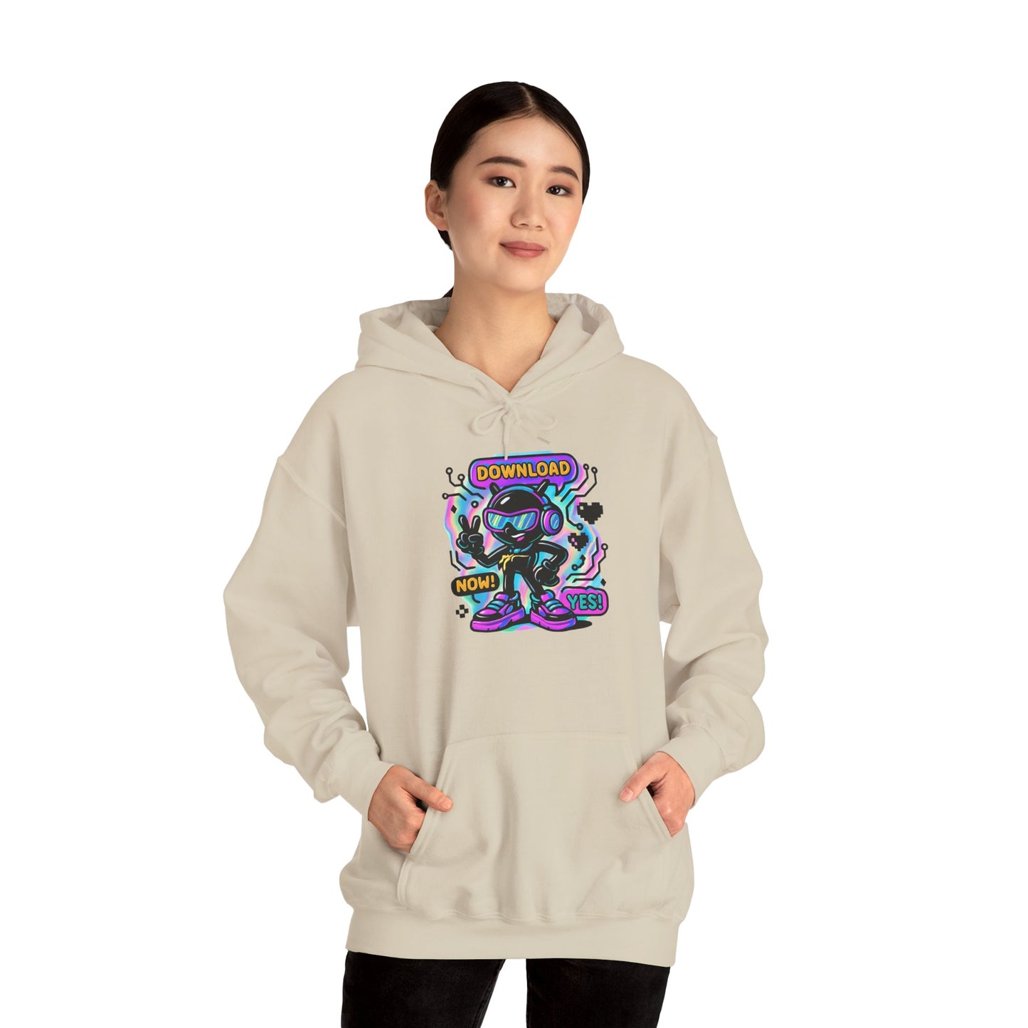 Psychedelic Alien Skate Hoodie — "Down Lord" Neon Graphic Pullover