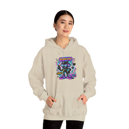 Psychedelic Alien Skate Hoodie — "Down Lord" Neon Graphic Pullover