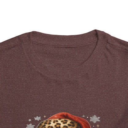 Believe Santa Leopard Print Toddler Christmas Tee