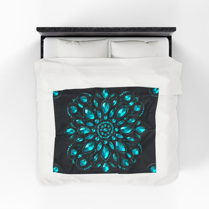 Luxe Velveteen Plush Blanket - Cozy Home Decor, Mandala Design, Gift for Her, Perfect for Winter, Soft Throw Blanket