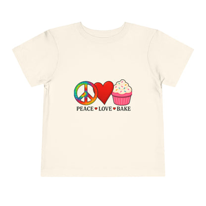 Peace Love Bake Toddler Christmas Tee