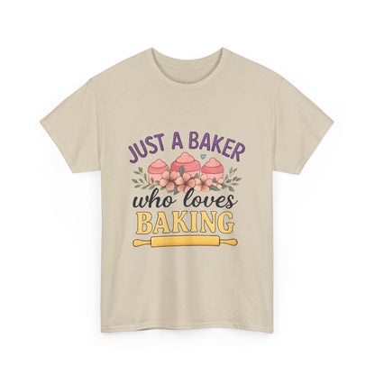 Baking Lover Tee with Cupcake and Rolling Pin Design