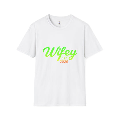 Wifey Est. 2025 T-Shirt, Bridal Shower Gift, Newlywed Apparel, Wedding Favor, Engagement Celebration Tee, Cute Couple Top