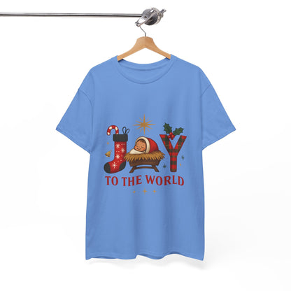 Christmas Joy Unisex Tee with Baby Jesus Illustration