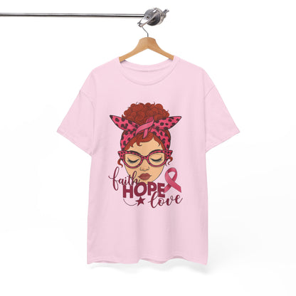 Hope, Faith & Love: Pink Ribbon Awareness Tee