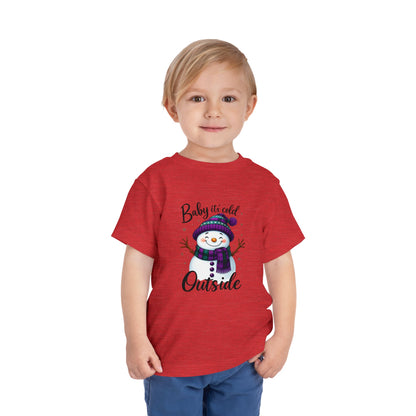 Baby It's Cold Outside Snowman Toddler Christmas Tee