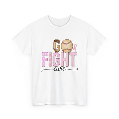 Go Fight Cure Baseball Pink Ribbon Awareness Tee