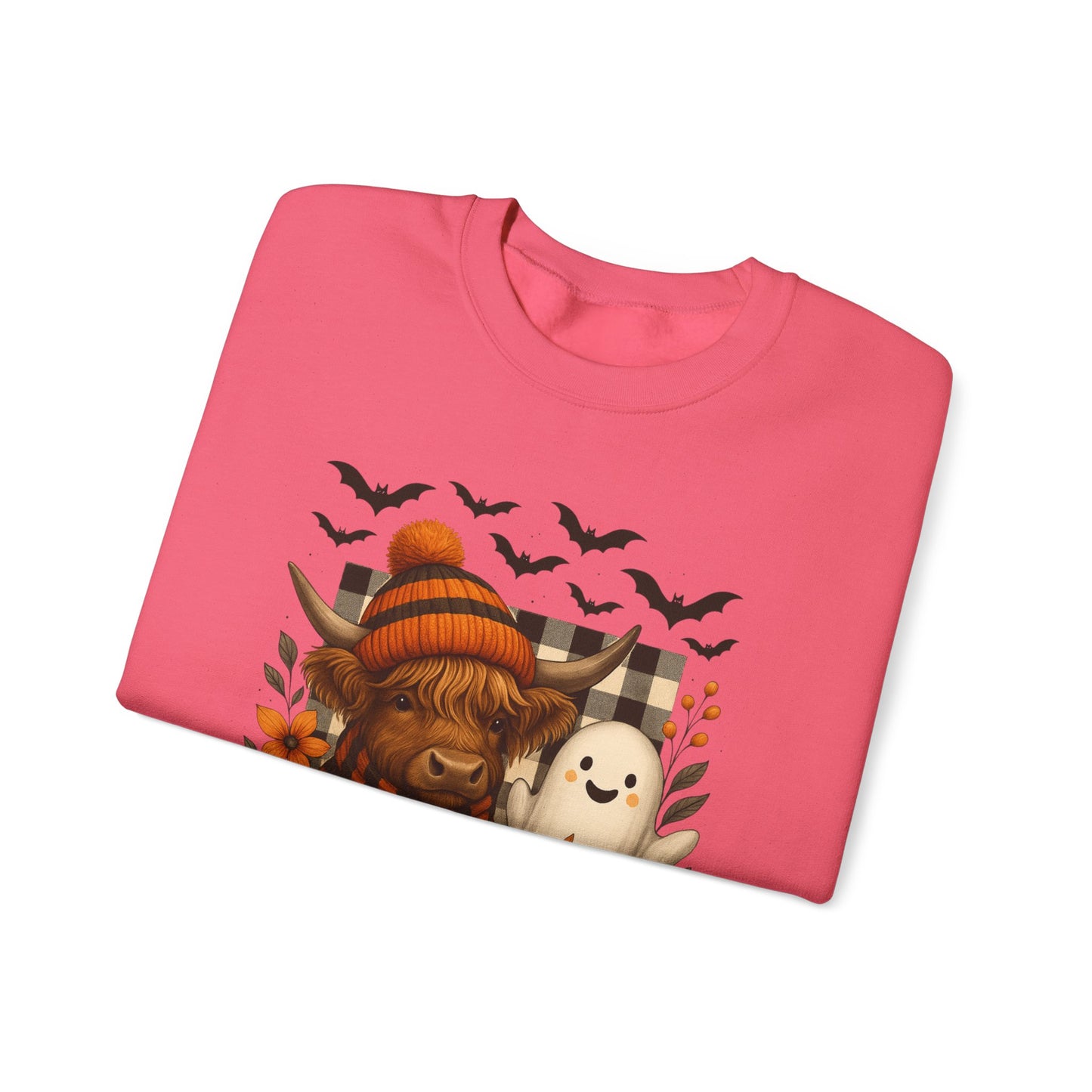 Happy Halloween Cow & Ghost Crewneck Sweatshirt