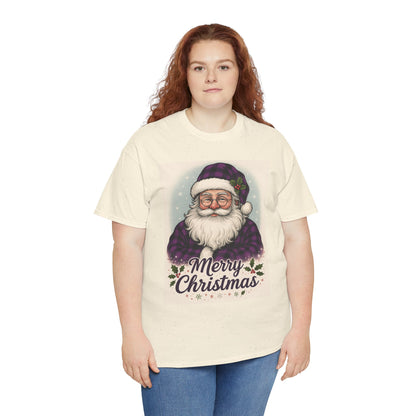 Retro Purple Plaid Santa