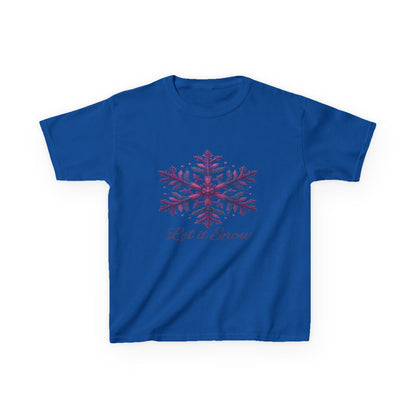 Let It Snow Dinosaur Kids Tee - Holiday Christmas Shirt