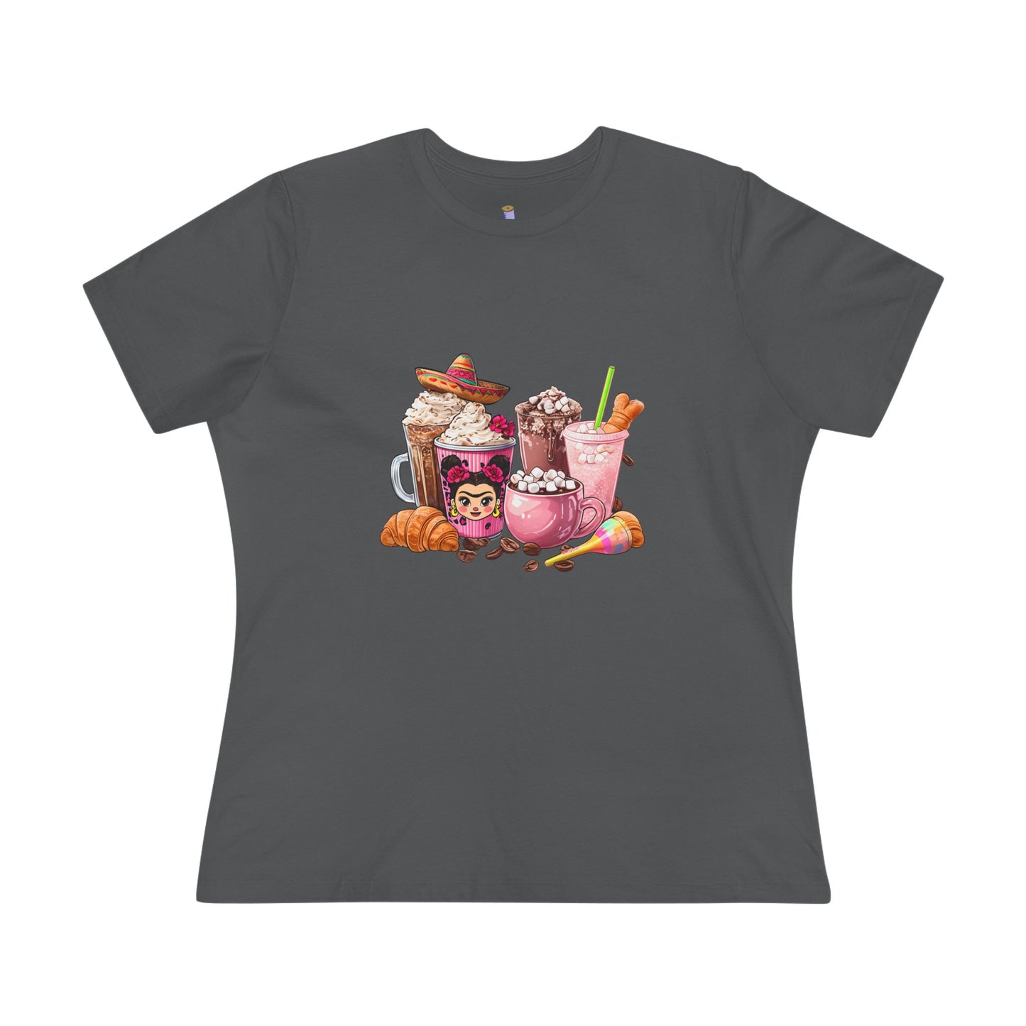 Latina Cute Beverage Women's Cotton Tee, Coffee Lover Gift, Cute Summer Shirt, Birthday Present, Cozy Foodie Tee
