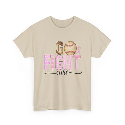 Go Fight Cure Baseball Pink Ribbon Awareness Tee