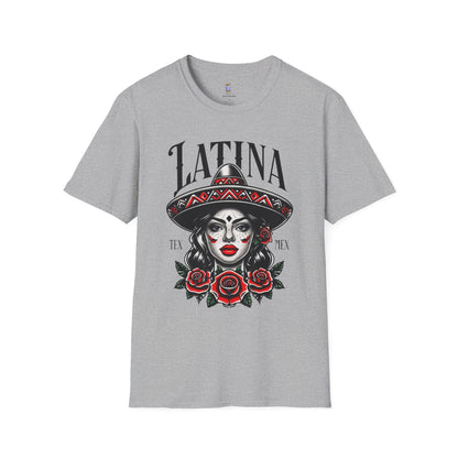 Latina Floral Graphic T-Shirt, Casual Wear, Cultural Pride Tee, Fashion for Latinas, Gifts for Her, Summer Style