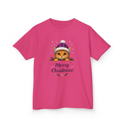 Ginger Cat Merry Christmas Kids Tee