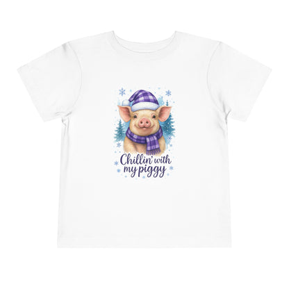 Chillin' Piggy Toddler Christmas Tee