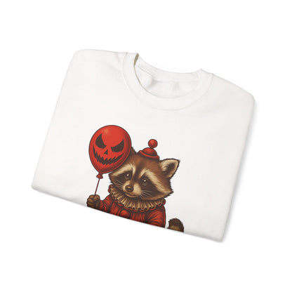 Creepy Clown Raccoon Halloween Sweatshirt