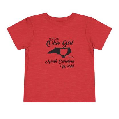 Toddler Tee Ohio Girl in North Carolina World Design Shirt