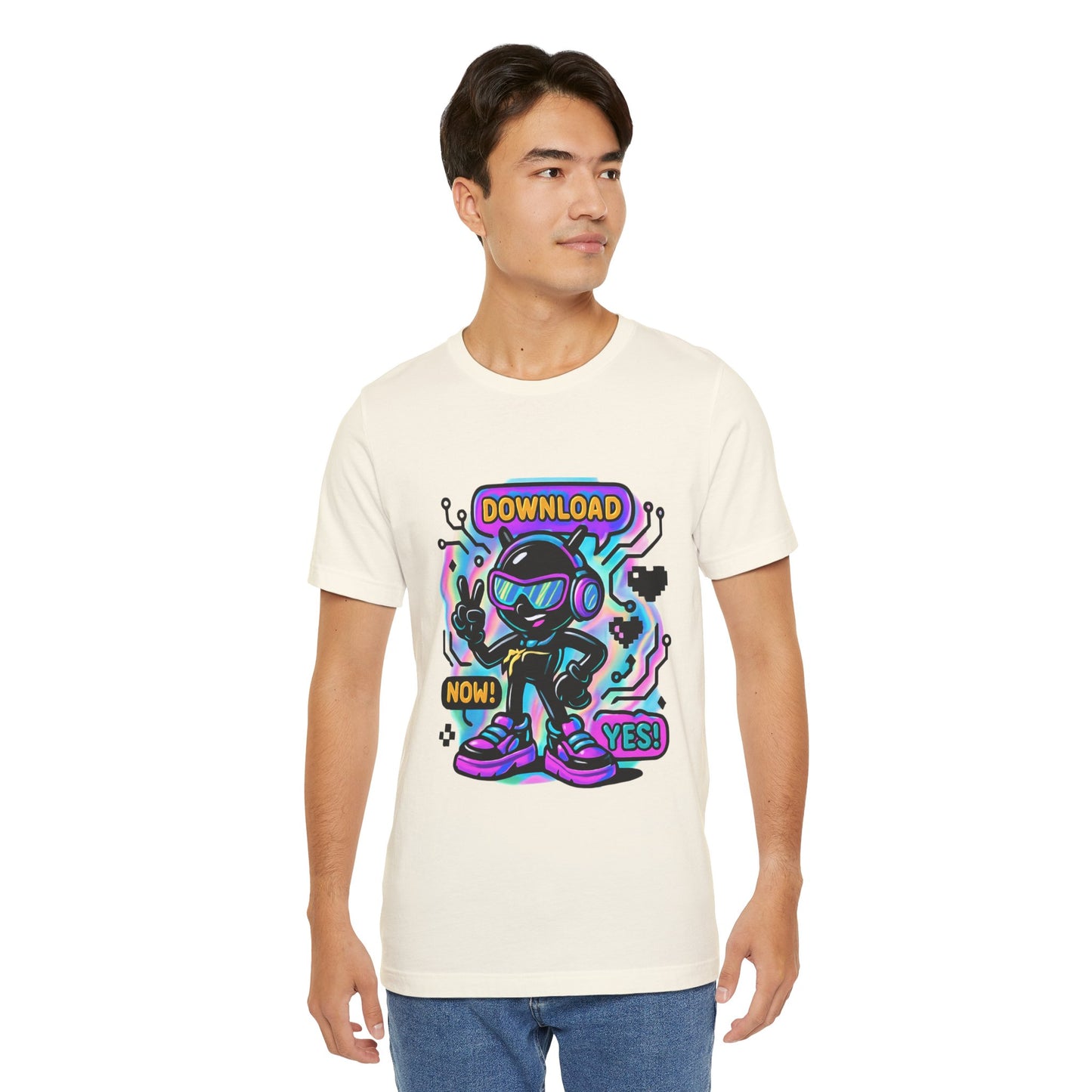 Download Now! Retro Gamer Alien T-Shirt — Neon Vaporwave Gaming Tee