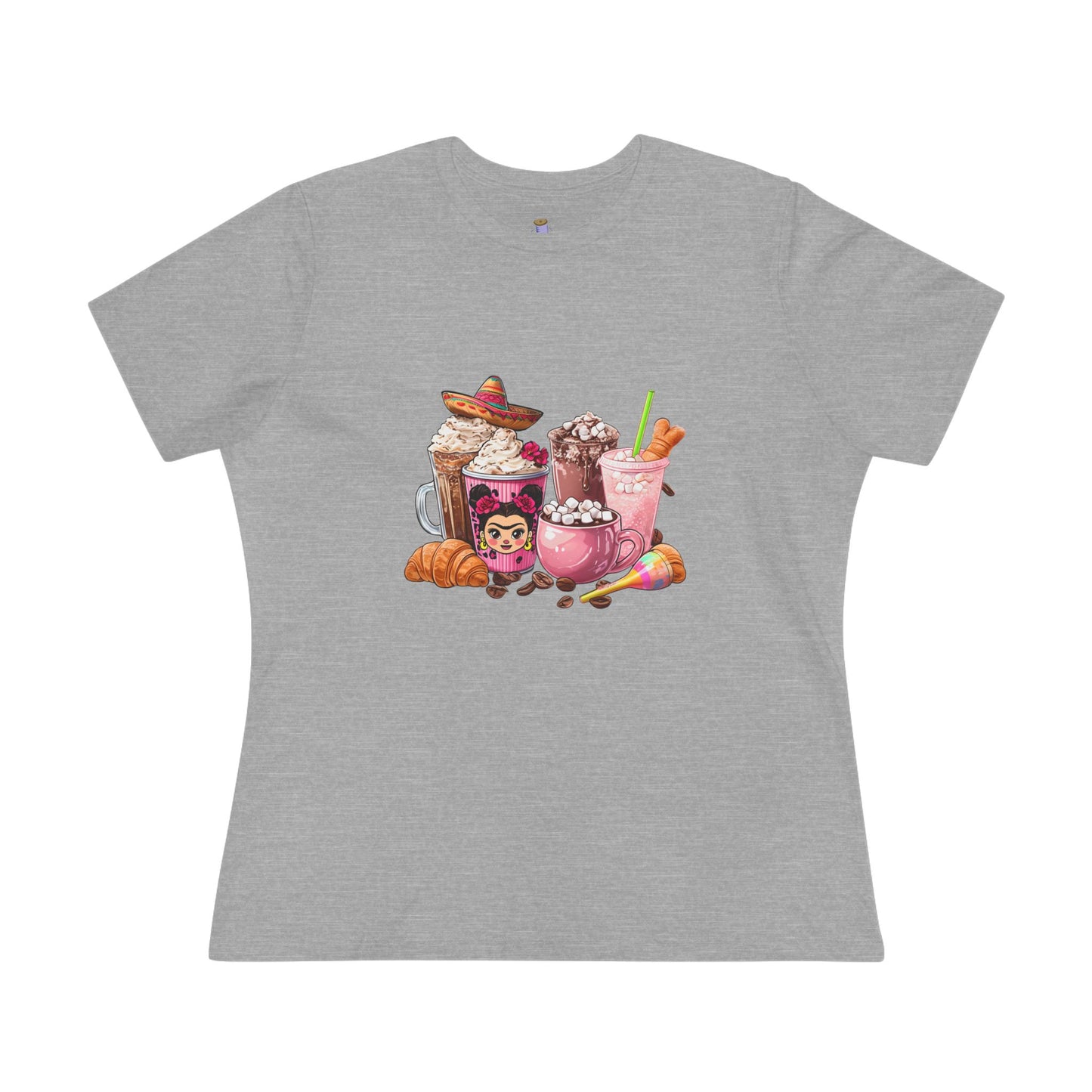 Latina Cute Beverage Women's Cotton Tee, Coffee Lover Gift, Cute Summer Shirt, Birthday Present, Cozy Foodie Tee