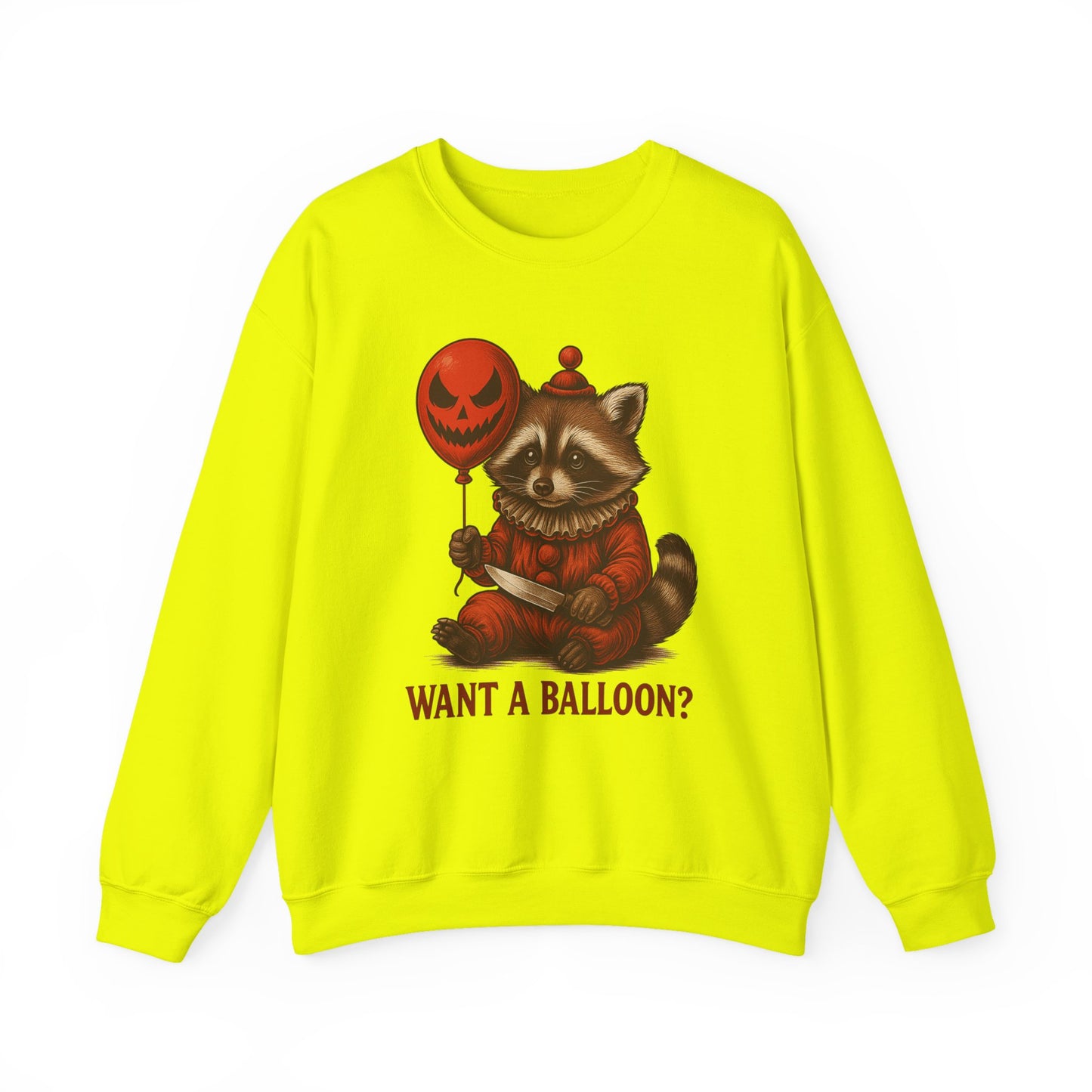 Creepy Clown Raccoon Halloween Sweatshirt