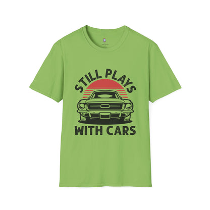 Retro Car Enthusiast T-Shirt, Still Plays with Cars Tee, Gift for Men, Vintage Auto Lover Shirt, Casual Wear, Birthday Present