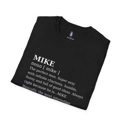 Stylish Mike Definition Tee, Unisex Softstyle T-Shirt, Gift for Him, Personalize, Fun Casual Wear, Birthday Celebration Shirt