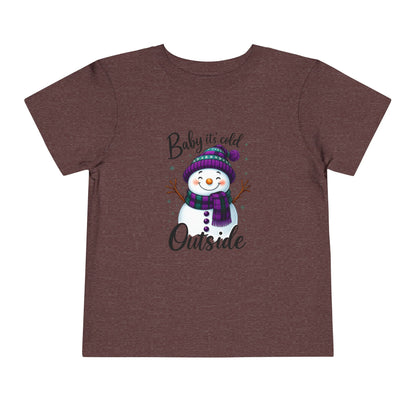 Baby It's Cold Outside Snowman Toddler Christmas Tee