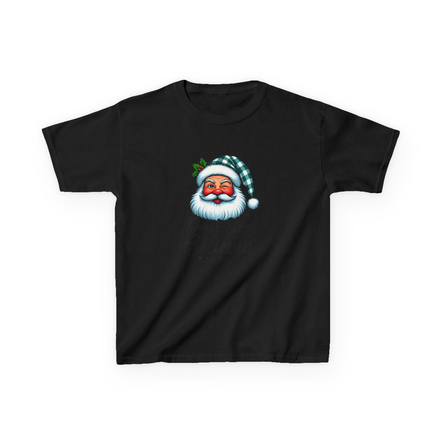 Santa Dino Don't Stop Believin' Kids Christmas Tee