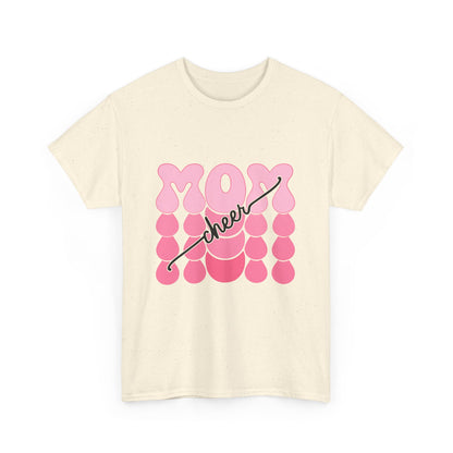 MOM Cheer – Pink Bubble Letter Spirit Tee