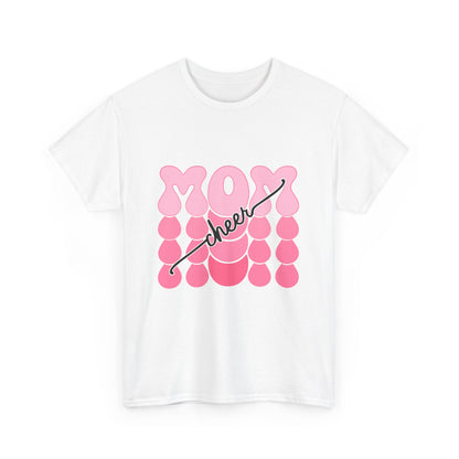 MOM Cheer – Pink Bubble Letter Spirit Tee