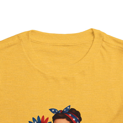 Toddler Tee All American Girl Patriotic Floral Shirt