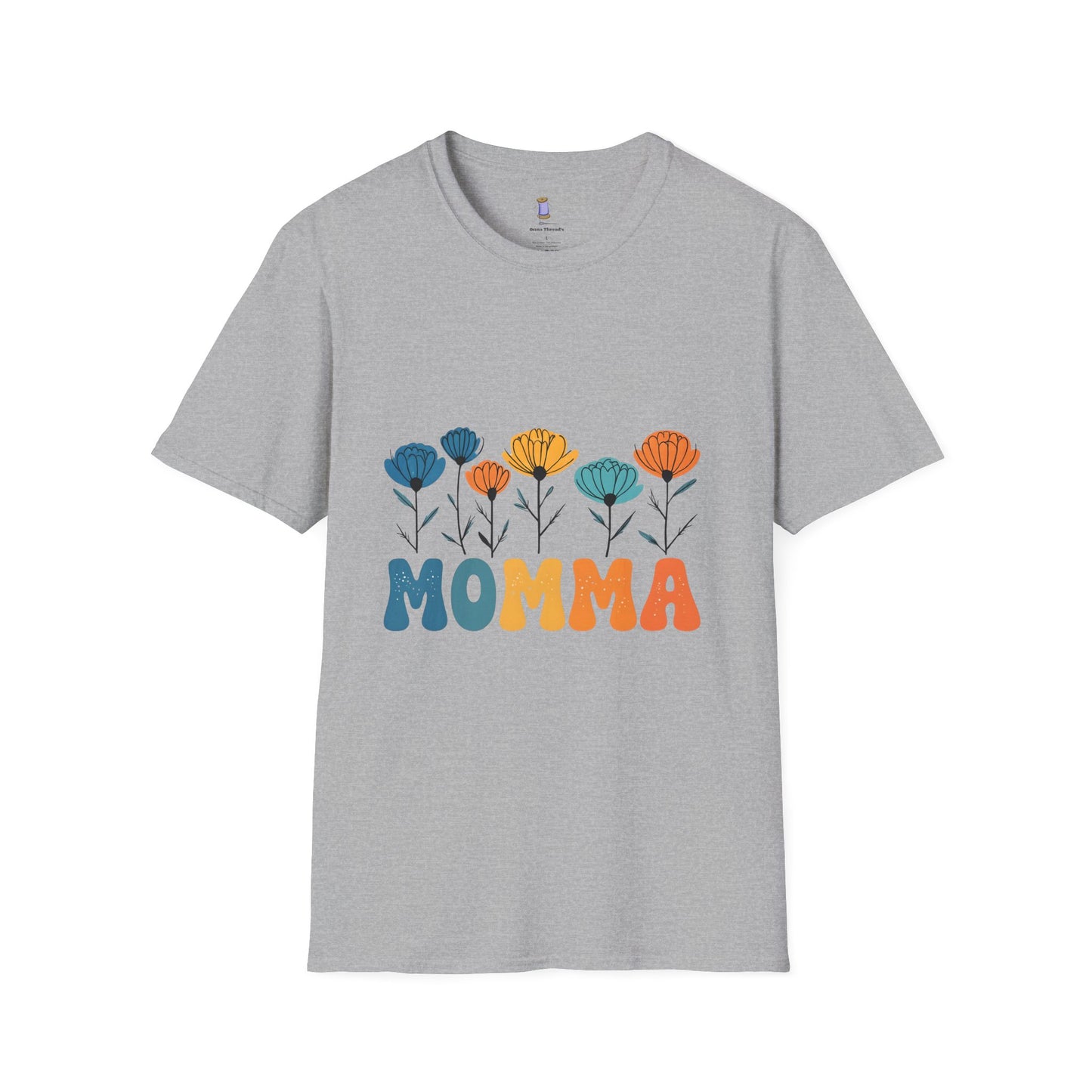 Momma Floral Softstyle T-Shirt | Perfect for Mother's Day, Gifts for Moms, Casual Wear, Spring Fashion, Family Gatherings