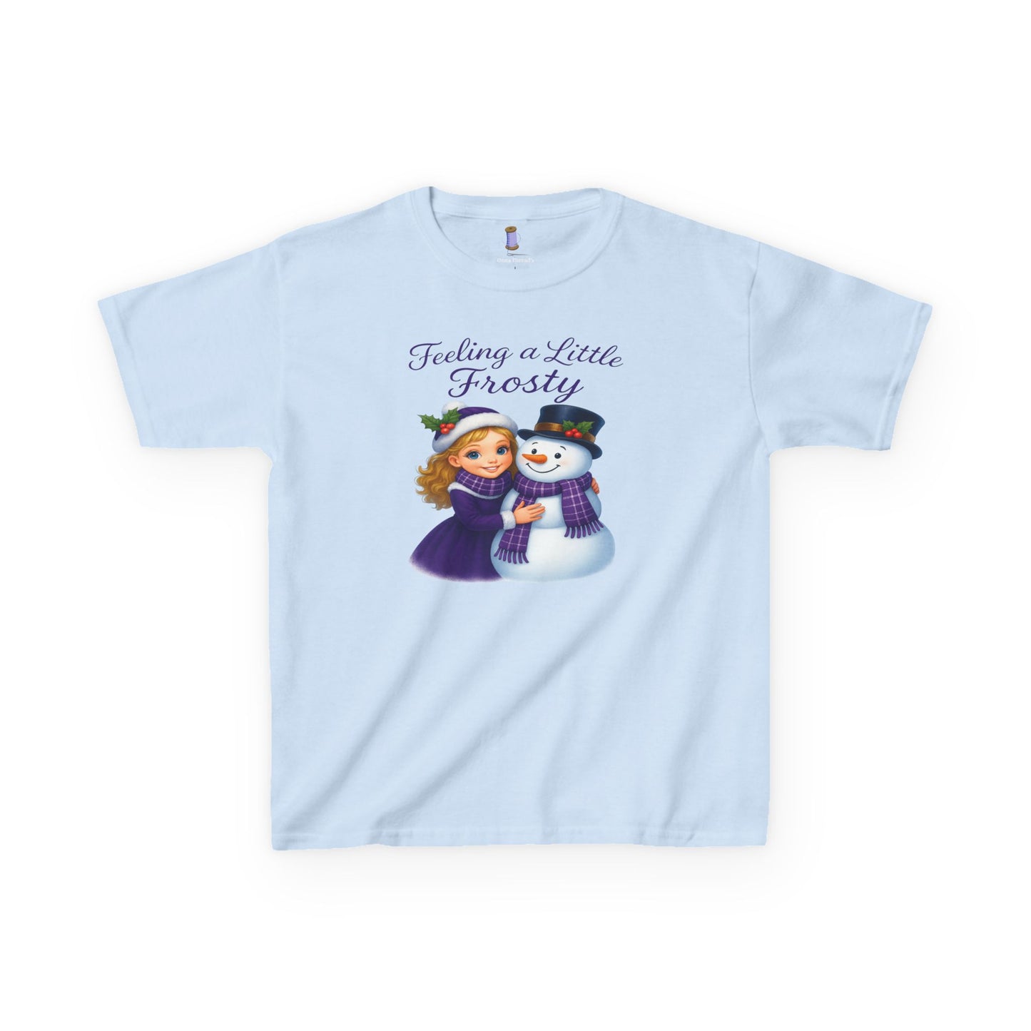 Kids Heavy Cotton™ Tee, Feeling a Little Frosty T-Shirt, Winter Tee, Holiday Gift for Kids, Cute Snowman Shirt, Fun Winter Apparel