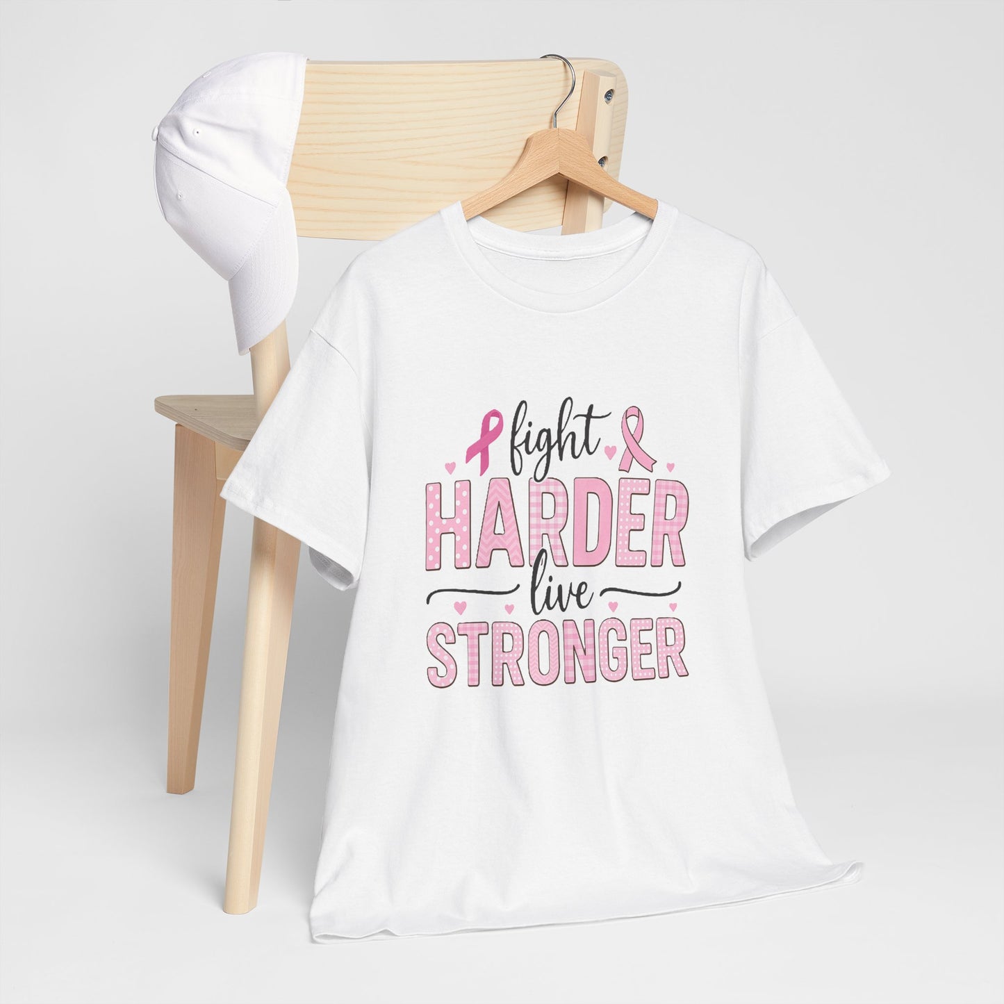 Fight Harder Live Stronger Breast Cancer Tee