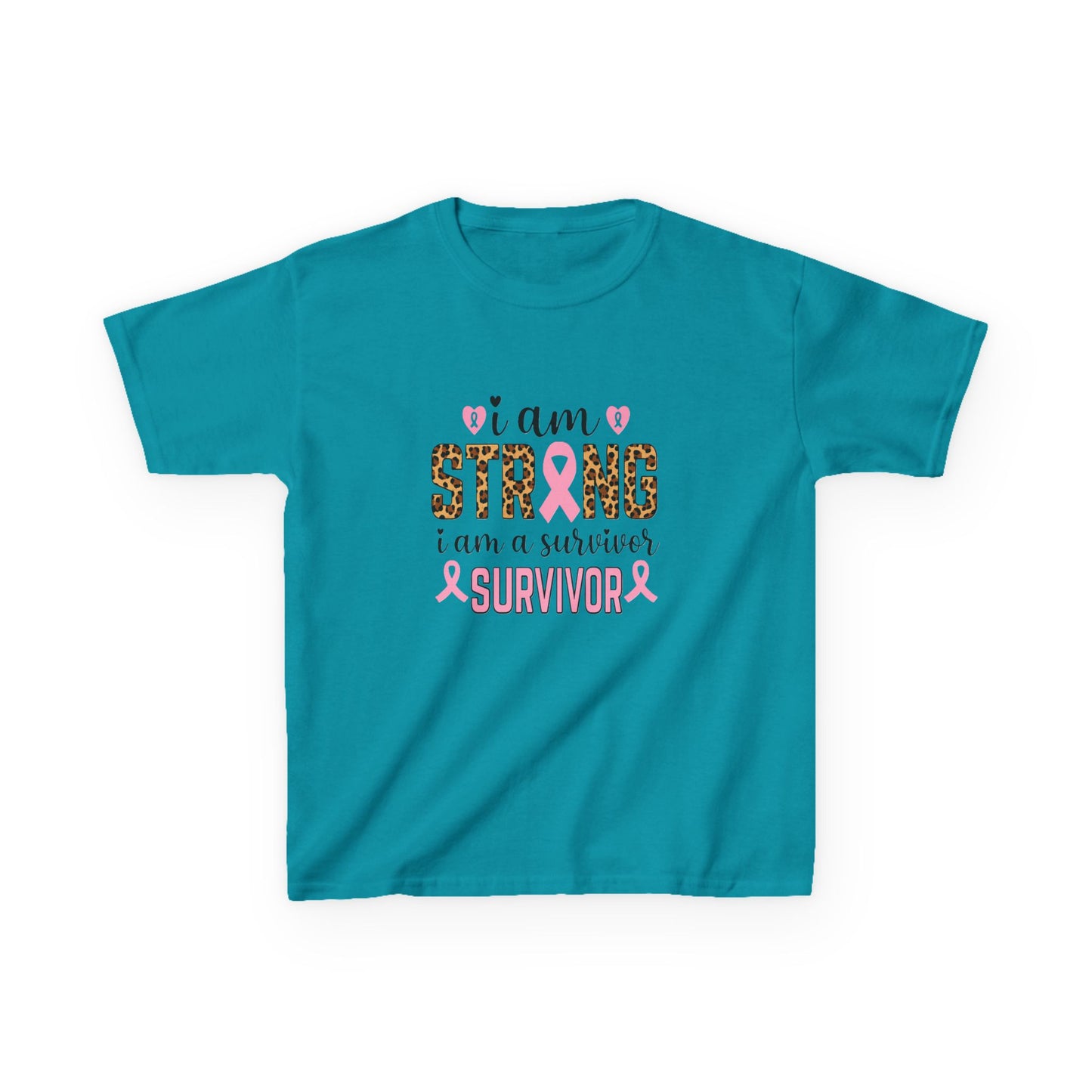 Breast Cancer Awareness Dinosaur Tee - I Am Strong Survivor