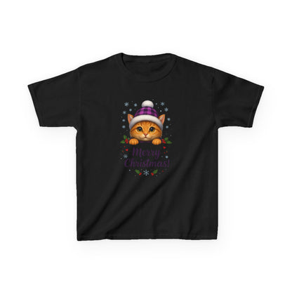 Ginger Cat Merry Christmas Kids Tee