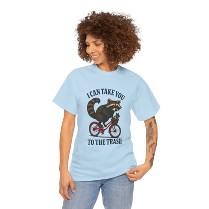 Cotton Tee Vintage Raccoon Bicycle Graphic Shirt