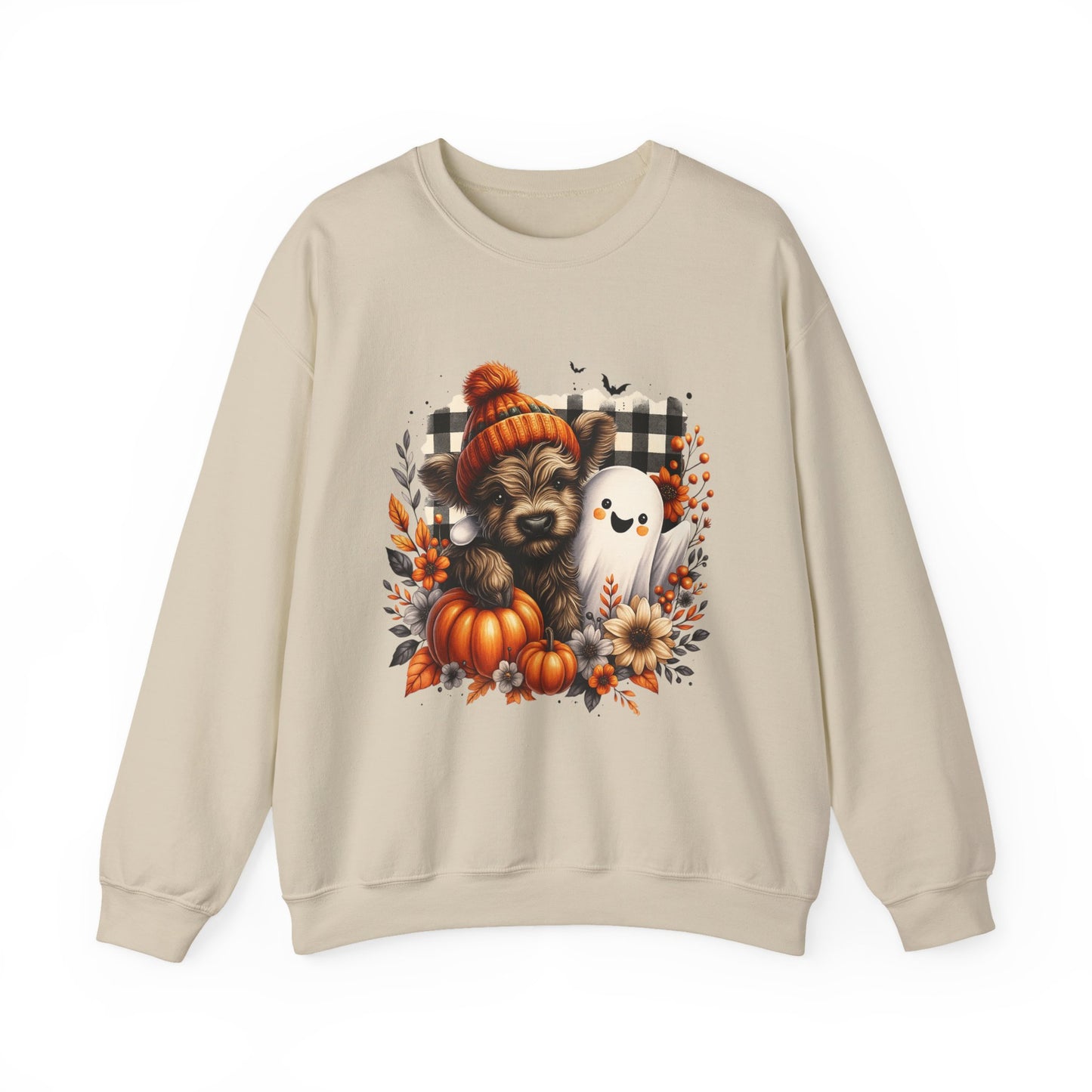Cute Halloween Dog & Ghost Crewneck Sweatshirt