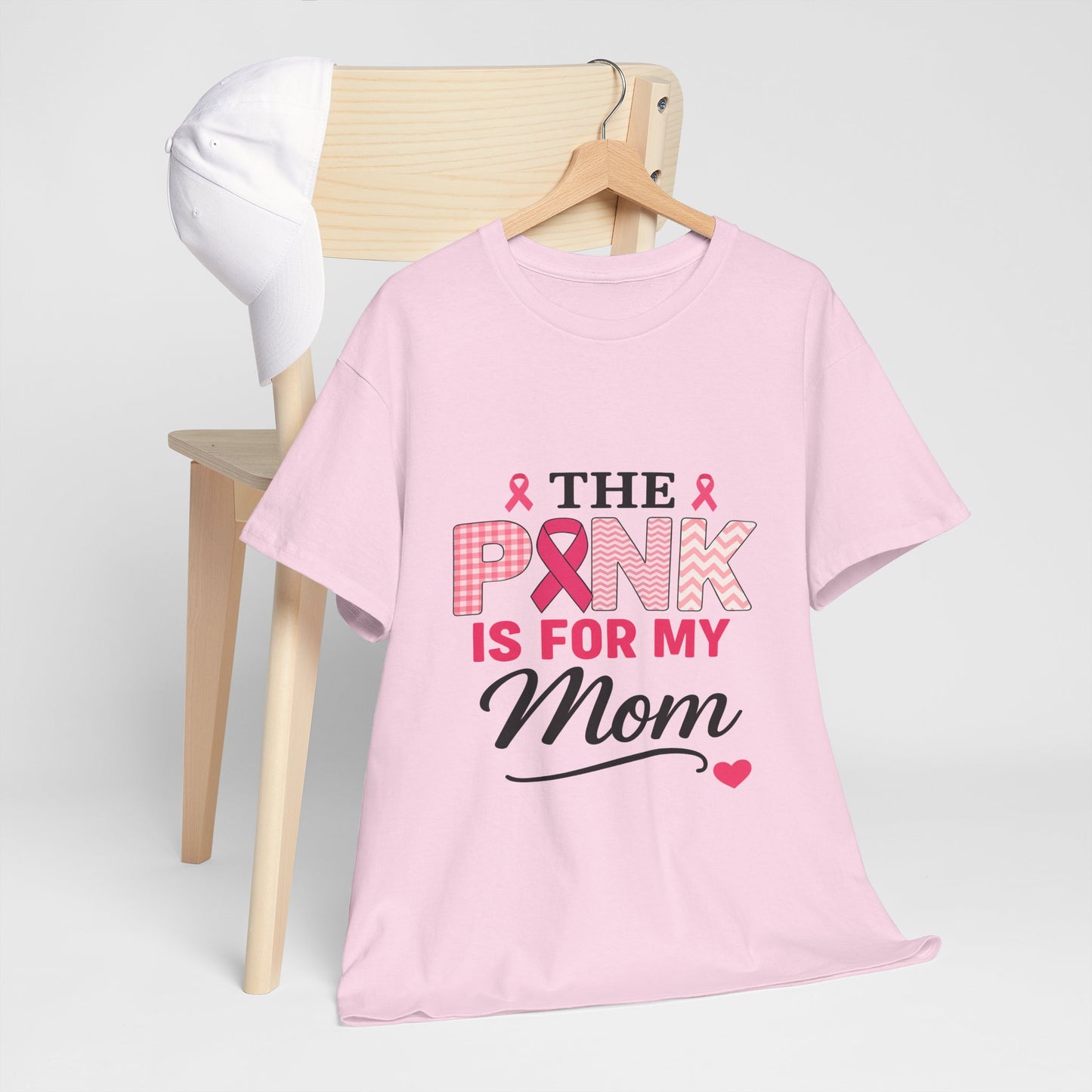 Mom's Strength: Pink Ribbon Breast Cancer Awareness Tee