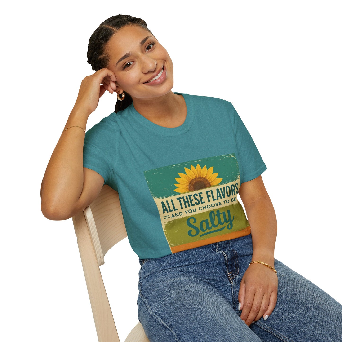 Sunflower Salty T-Shirt: Unisex Softstyle Tee for Sunshine Lovers, Casual Wear, Birthday Gift, Summer Vibes, Relaxed Style
