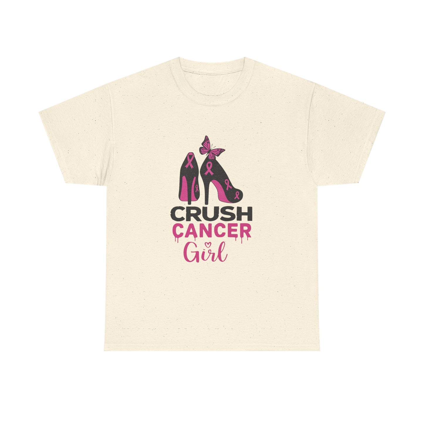 Crush Cancer Girl Tee: High Heels, Pink Ribbon, Hope