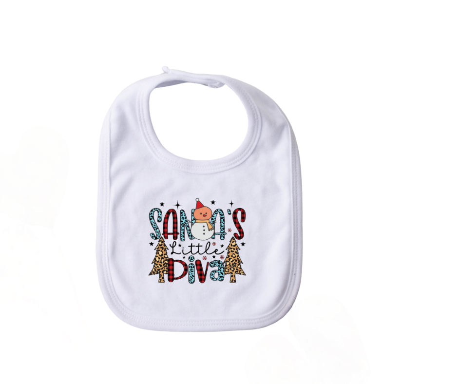 Santa's Little Diva Bib