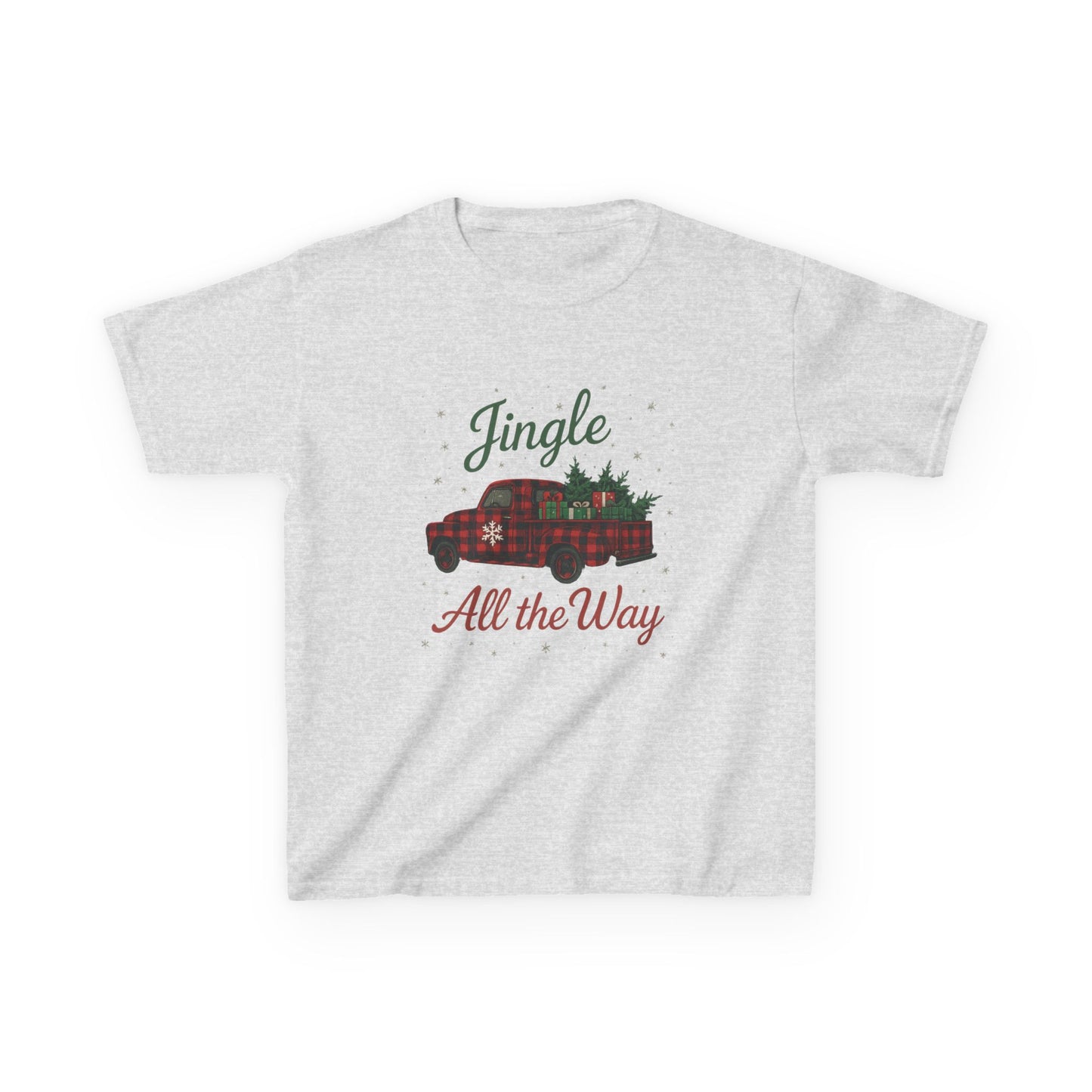 Jingle All The Way Dino Truck Kids Christmas Tee