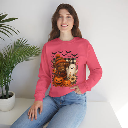 Happy Halloween Cow & Ghost Crewneck Sweatshirt