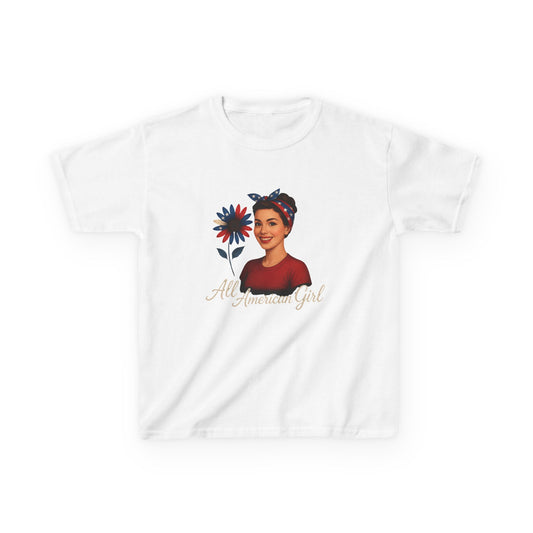 All American Girl Dinosaur Tee - Christmas Kids Shirt